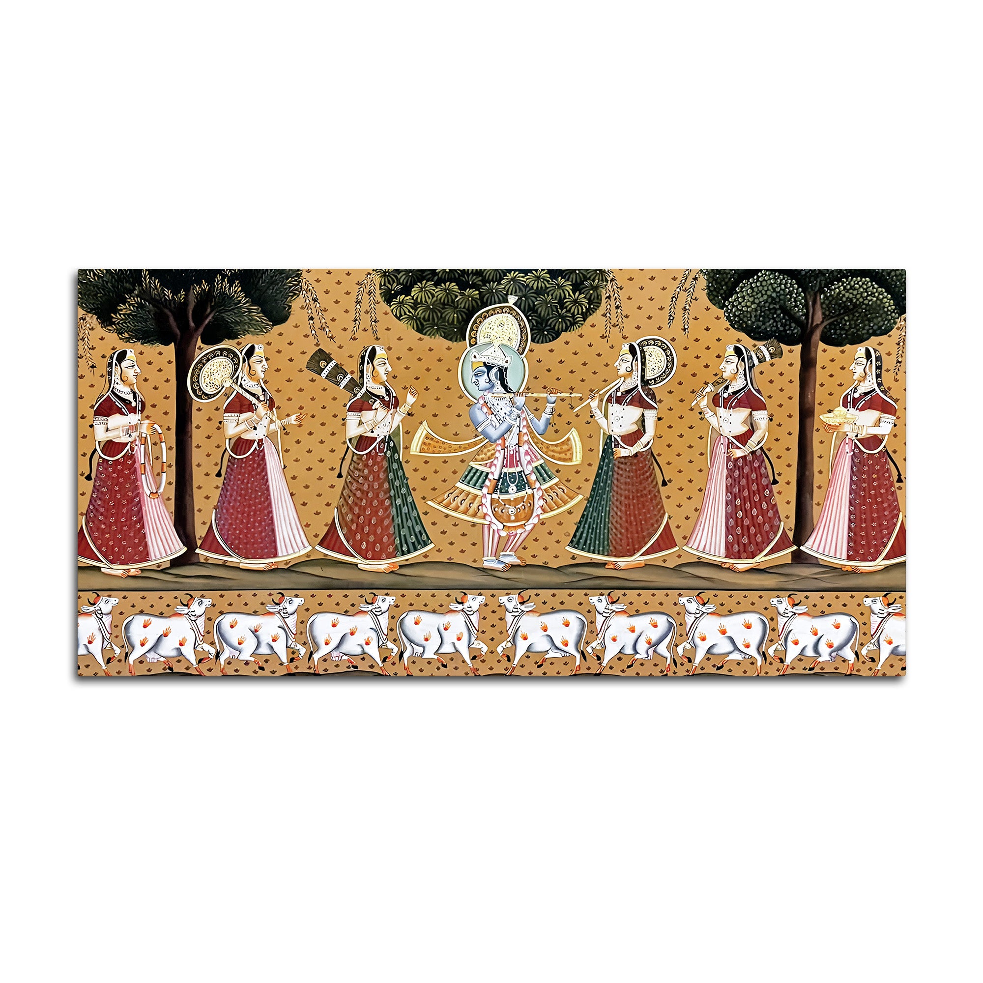 Divine Krishna Raas Leela Pichwai Canvas Wall Painting