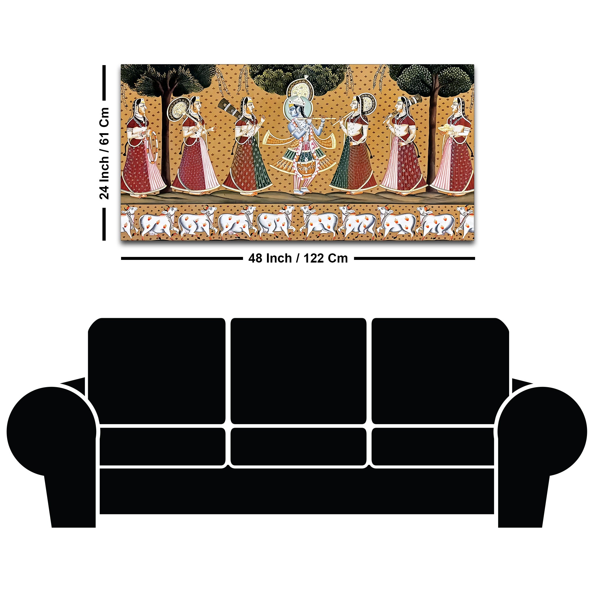 Divine Krishna Raas Leela Pichwai Canvas Wall Painting