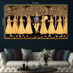 Divine Krishna Raas Scene Crystal Glass Wall Painting