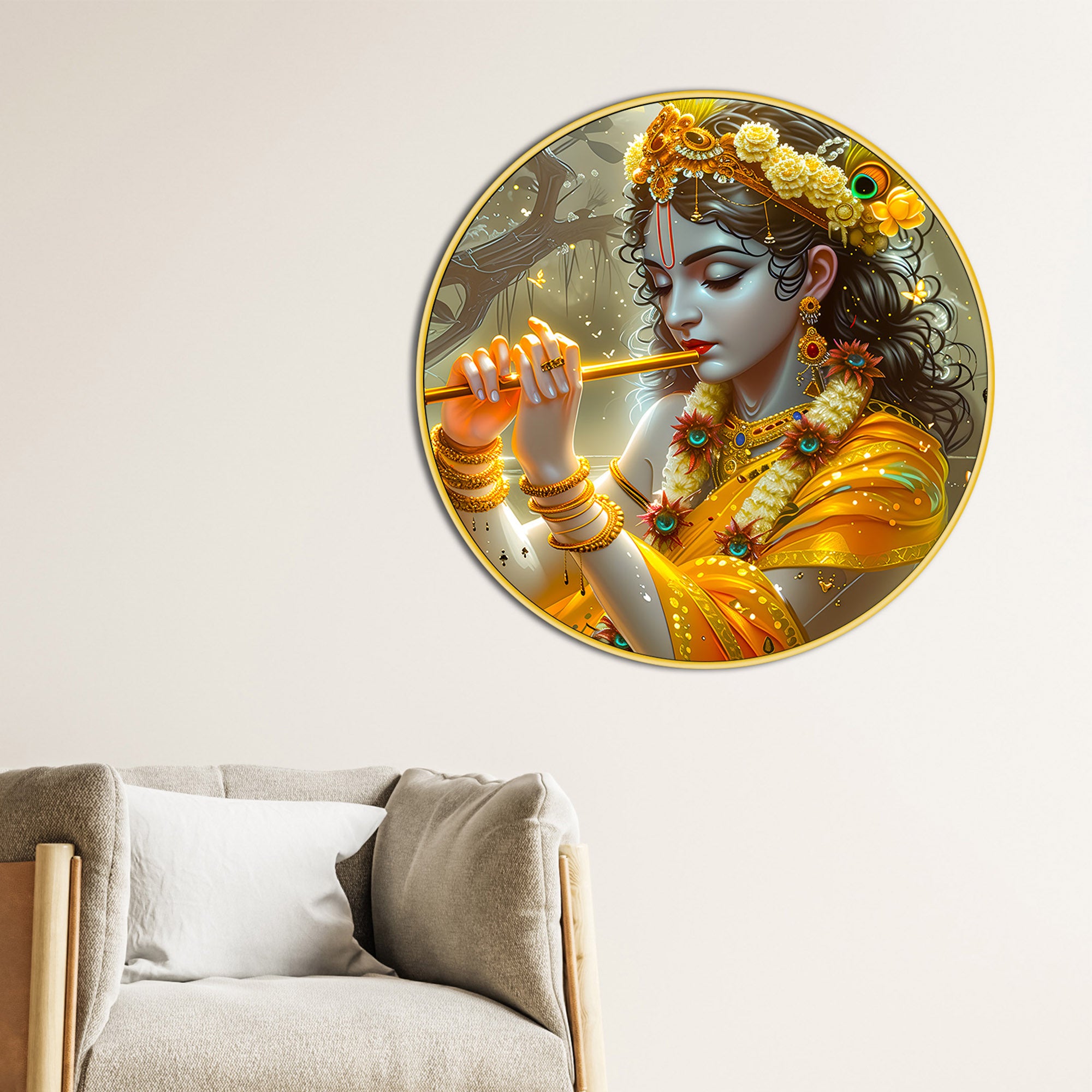 divine-krishna-round-wall-painting-for-living-room