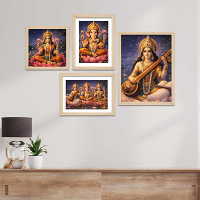 divine-lakshmi-ganesha-saraswati-wall-frame-set-of-four