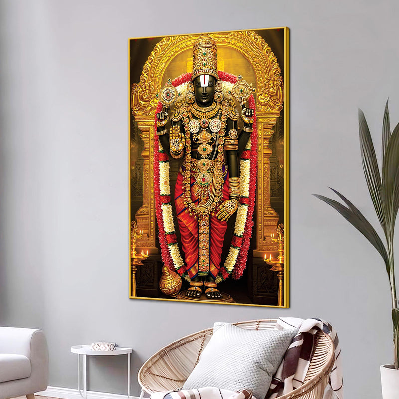 Divine Lord Balaji Wall Canvas Painting | Temple Style Decor