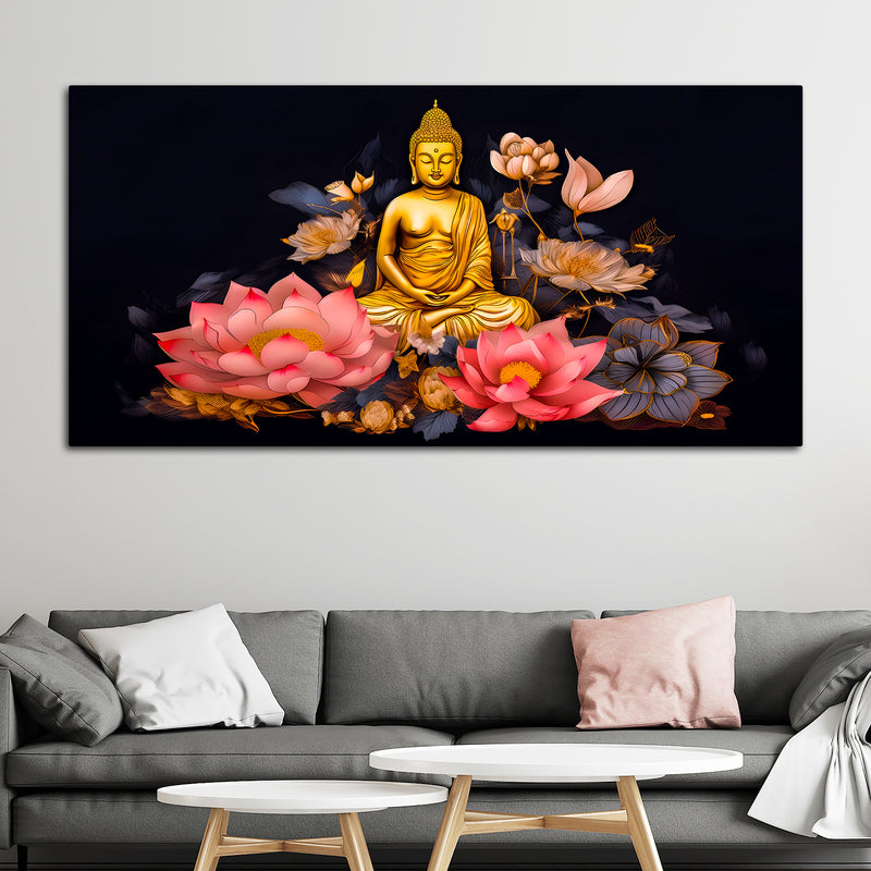 Divine Lord Buddha Canvas Painting for Elegant Home Decoration