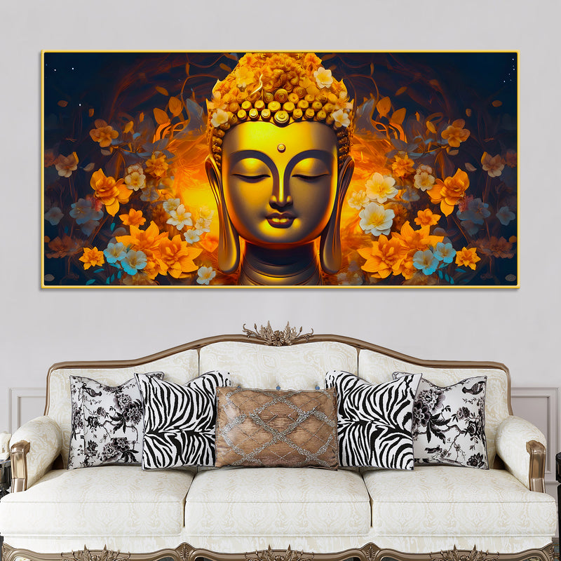 Divine Lord Buddha Canvas Painting for Wall Decoration