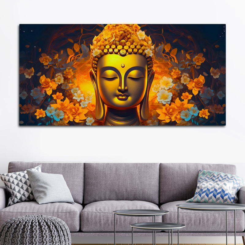 Divine Lord Buddha Canvas Painting for Wall Decoration