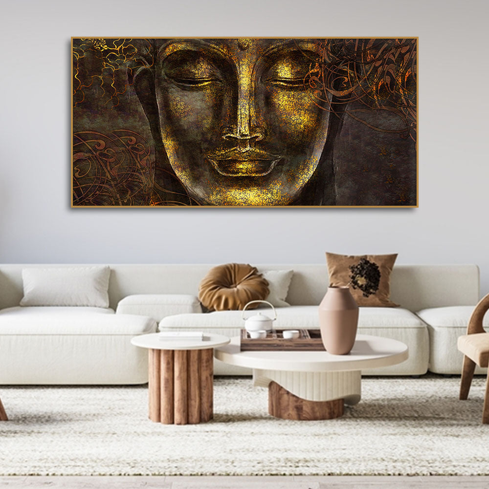 Divine Lord Buddha Sculpture Wall Painting