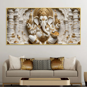 Divine Lord Ganesha Temple Blessings 3D Canvas Wall Painting