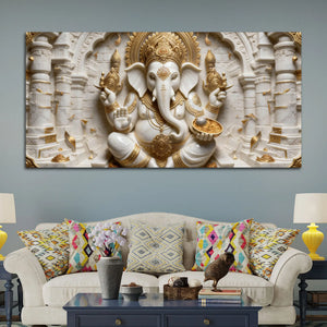Divine Lord Ganesha Temple Blessings 3D Canvas Wall Painting