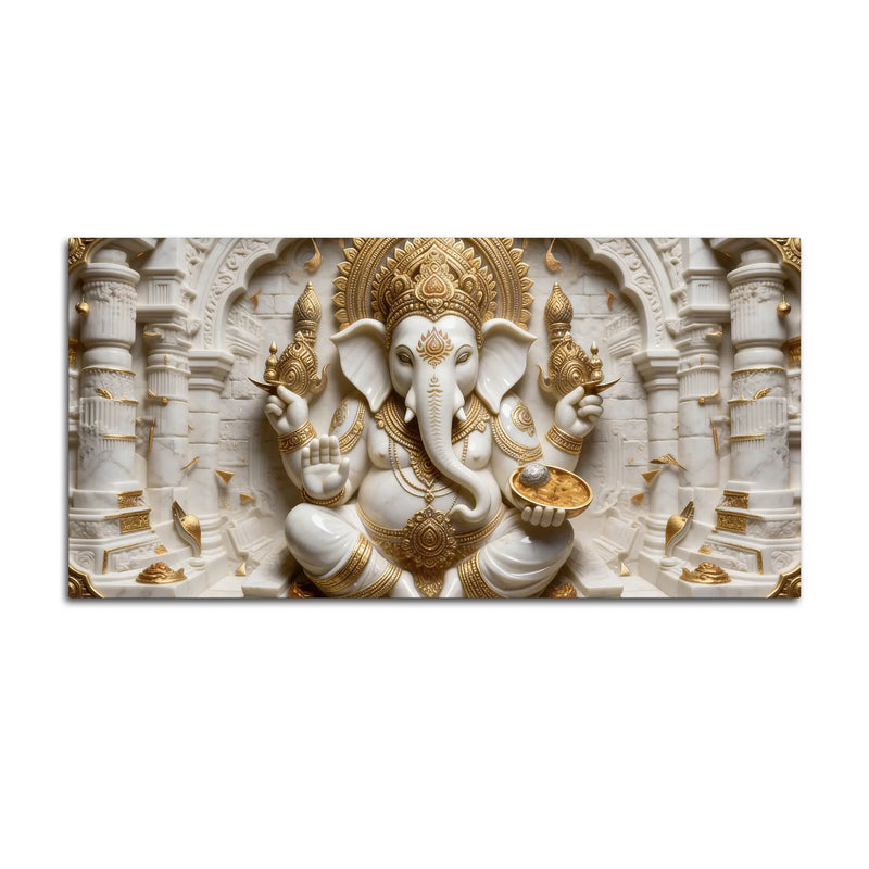Divine Lord Ganesha Temple Blessings 3D Canvas Wall Painting