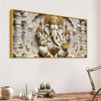 Divine Lord Ganesha Temple Blessings 3D Canvas Wall Painting