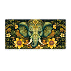 Divine Lord Ganesha with Floral Art Religious Wall Painting
