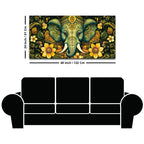 Divine Lord Ganesha with Floral Art Religious Wall Painting