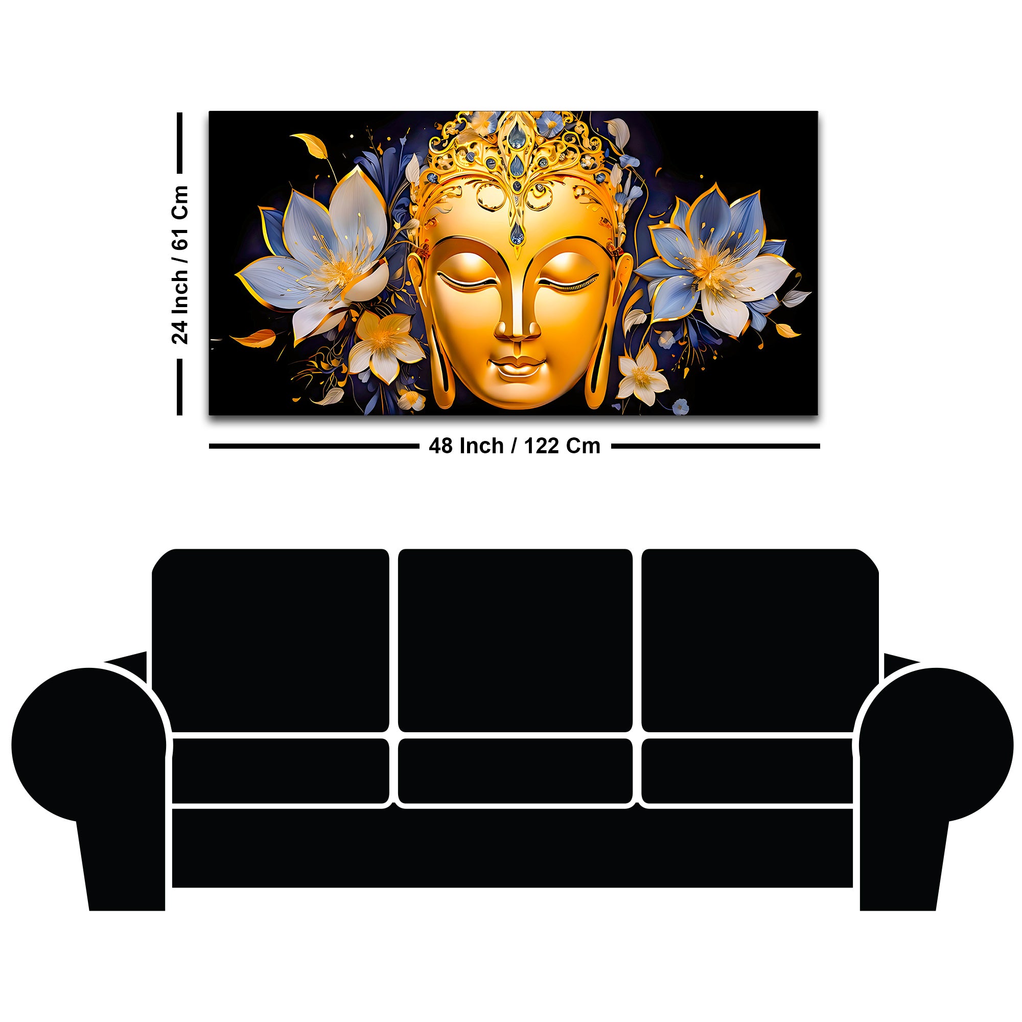 Divine Lord Gautam Buddha Wall Painting for Home
