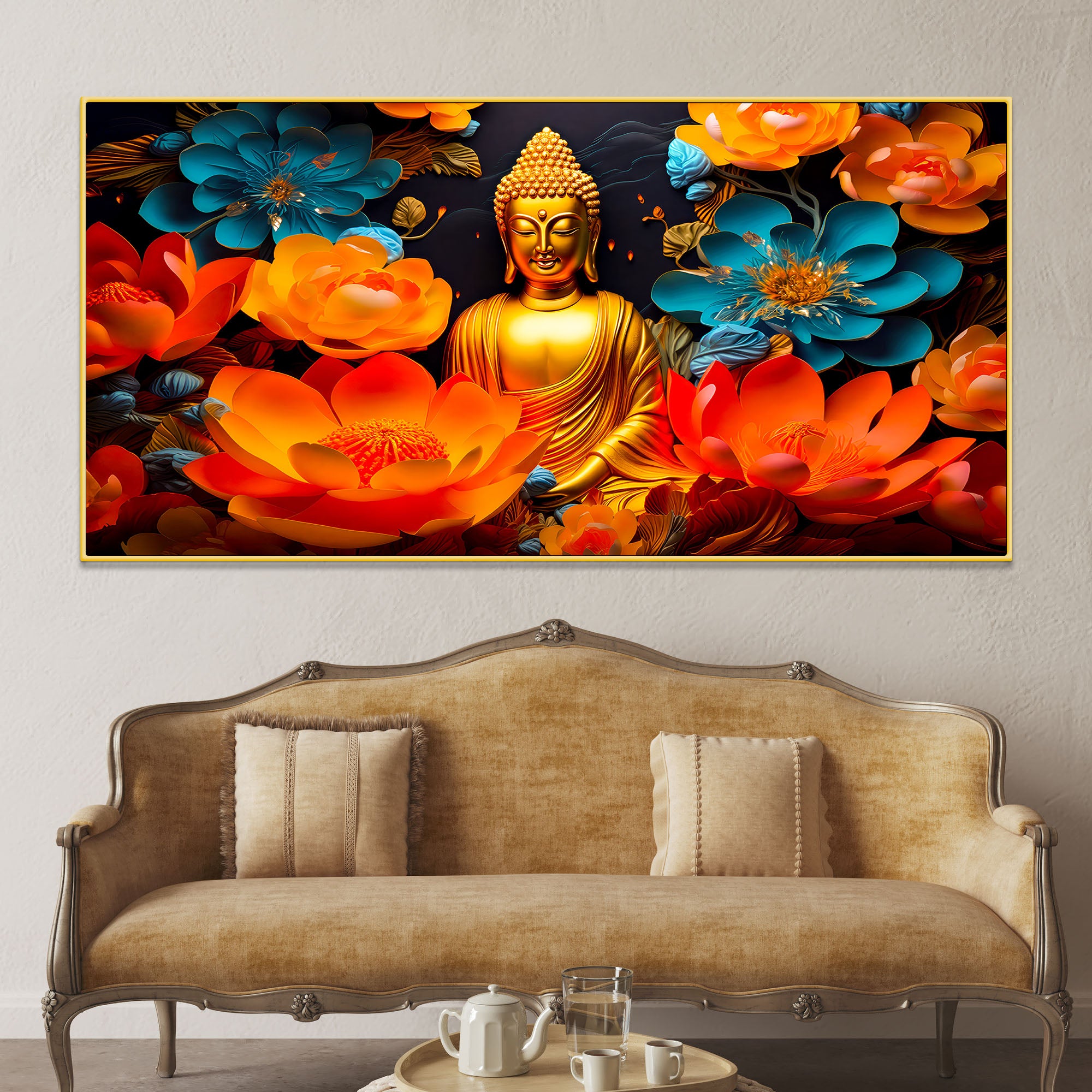 Divine Lord Gautam Buddha Wall Painting for Premium Spiritual Decor