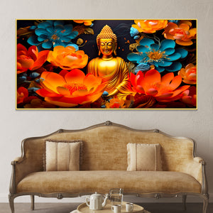 Divine Lord Gautam Buddha Wall Painting for Premium Spiritual Decor