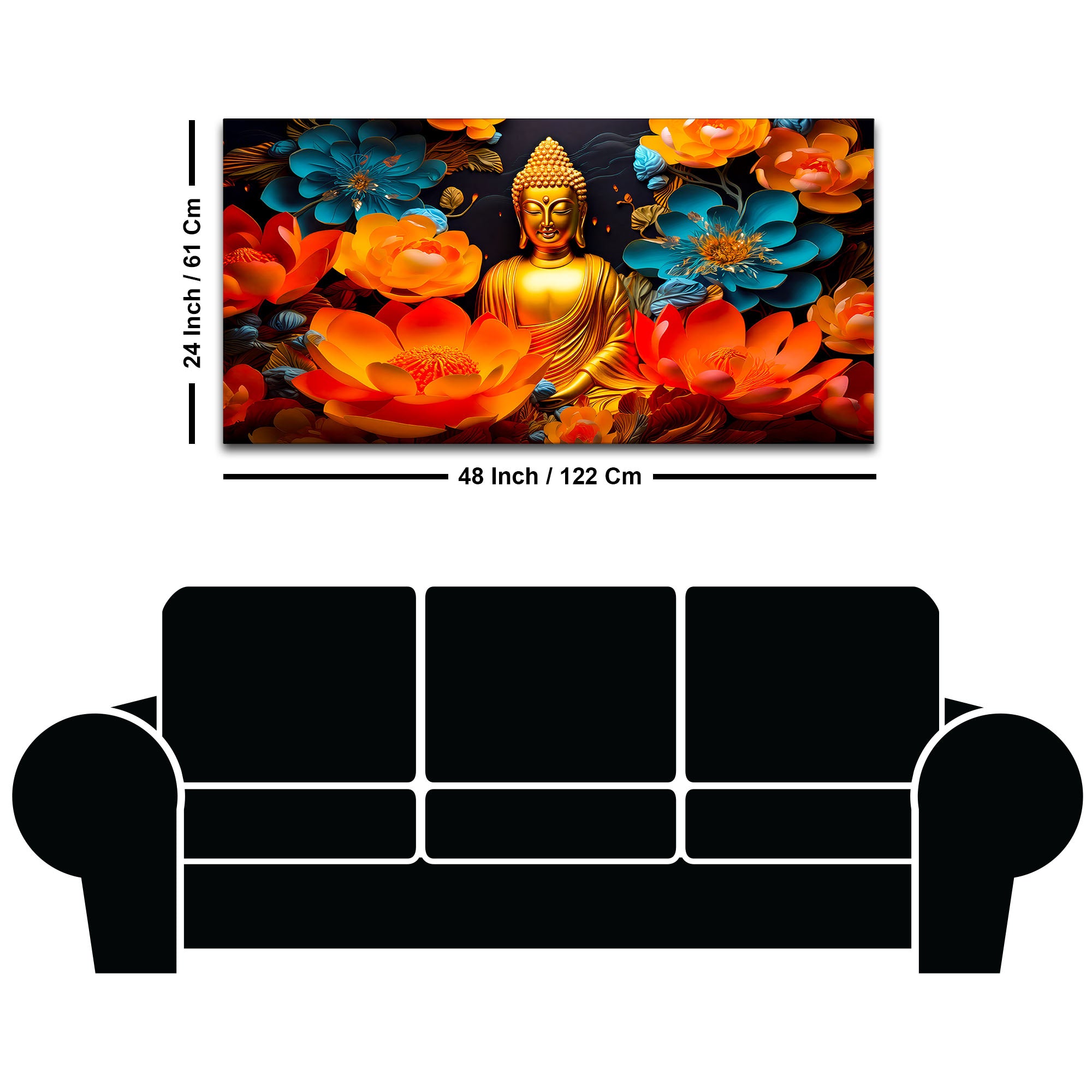 Divine Lord Gautam Buddha Wall Painting for Premium Spiritual Decor
