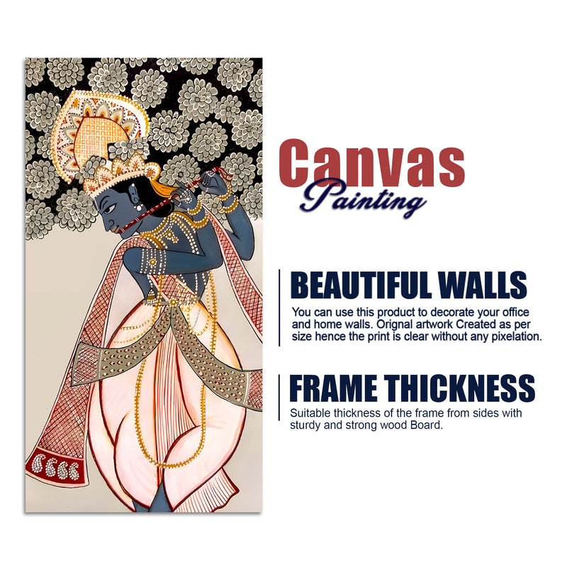 Divine Lord Krishna Canvas Painting | Elegant Spiritual Home Wall Decor
