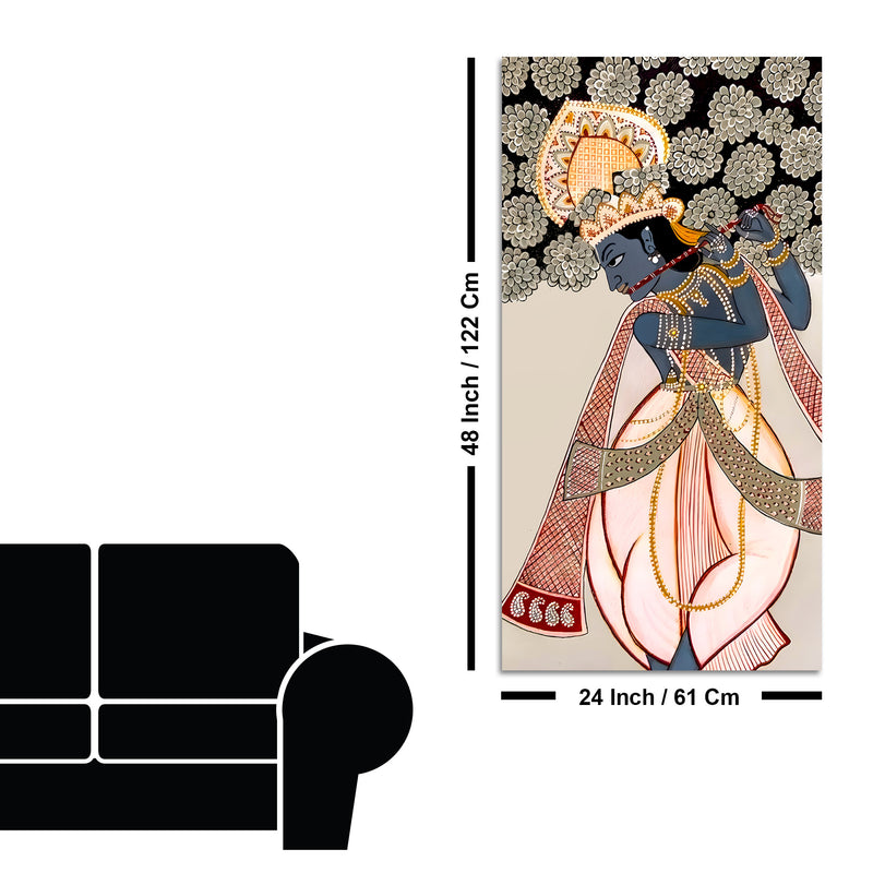 Divine Lord Krishna Canvas Painting | Elegant Spiritual Home Wall Decor