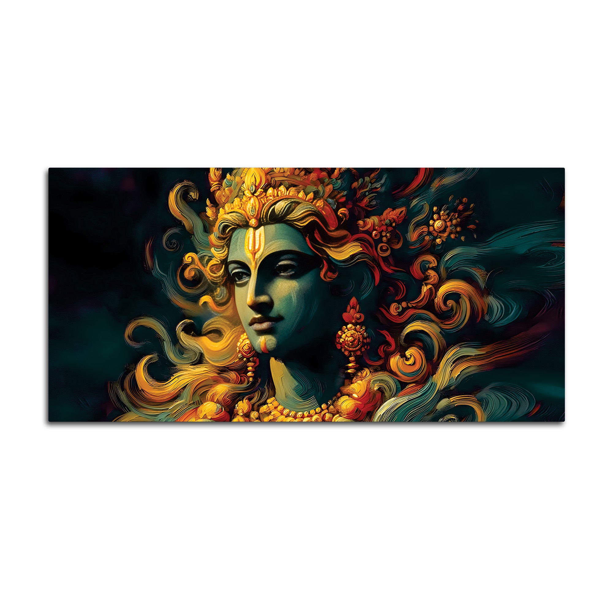 Divine Lord Krishna Canvas Painting for Wall Decor