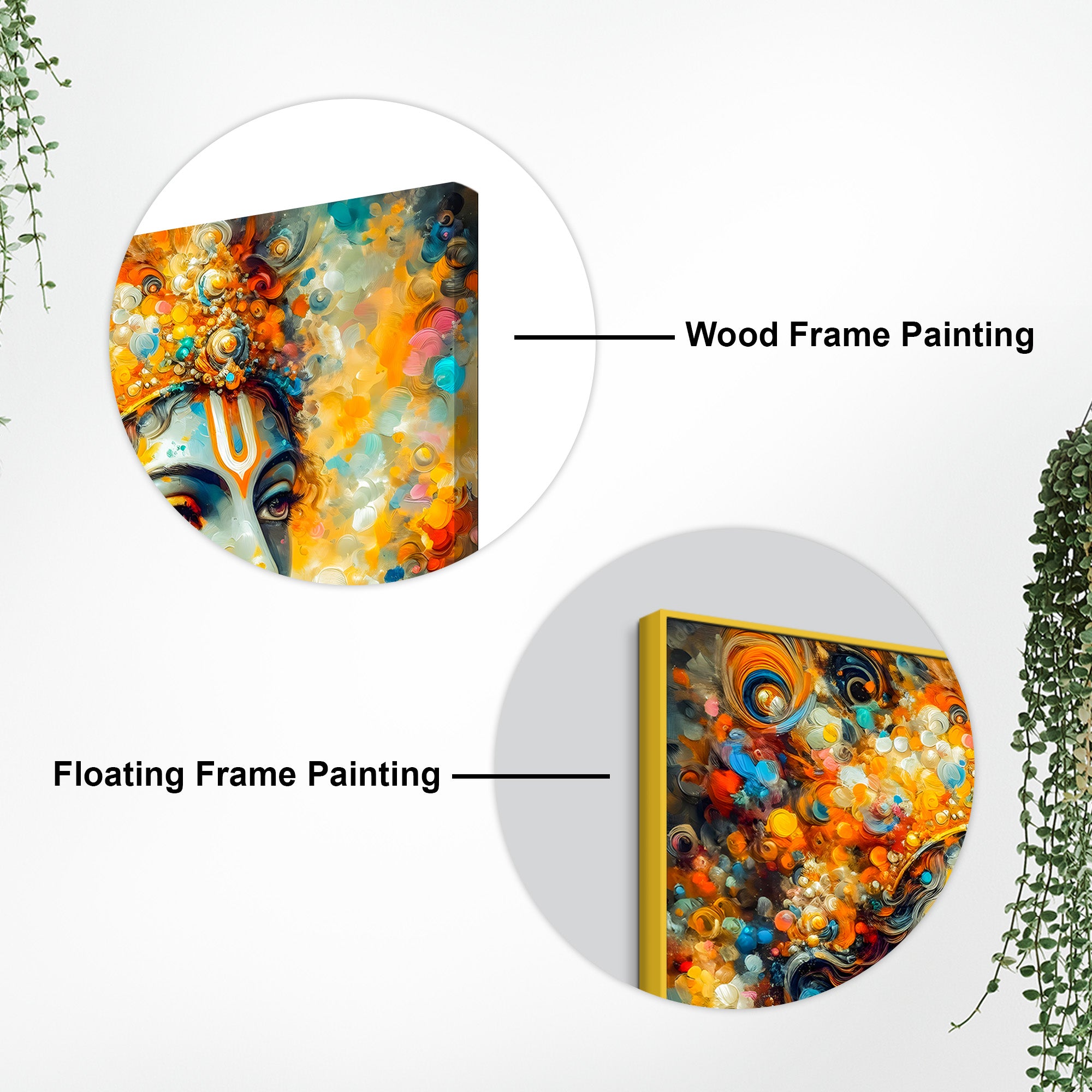 Divine Lord Krishna Colorful Abstract Canvas Wall Painting for Home & Offices