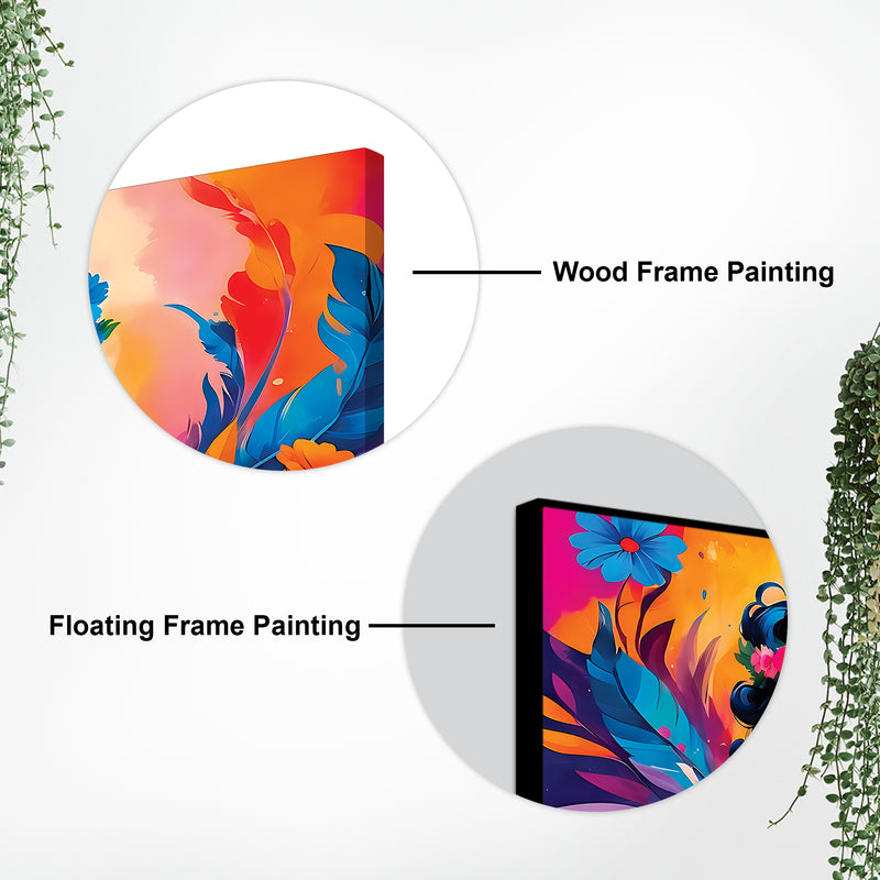 Divine Lord Krishna Floral Canvas Wall Painting for Home Decor