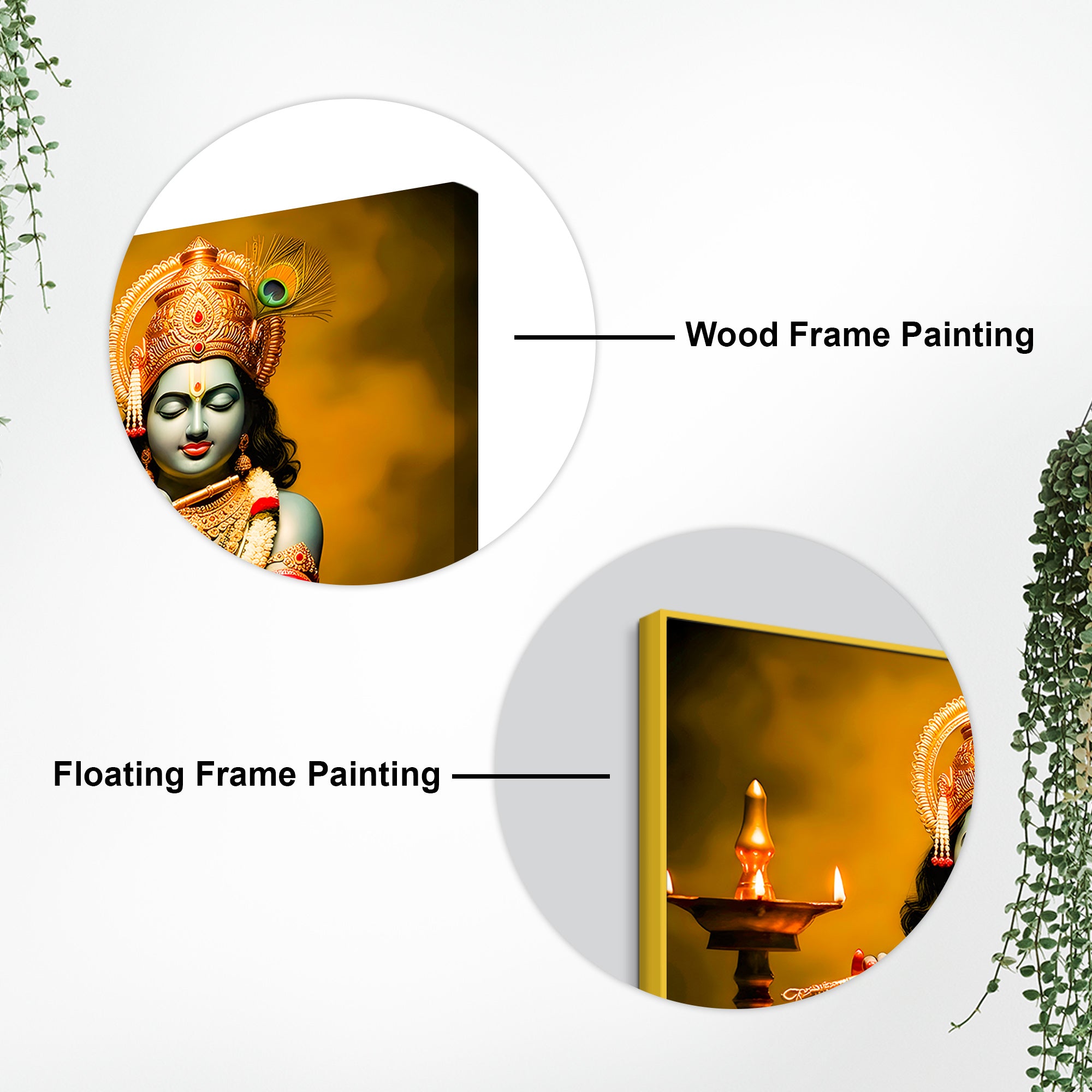 Divine Lord Krishna in Meditation with Flute Canvas Wall Painting