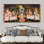 Divine Lord Krishna Pichwai Canvas Wall Painting
