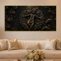 Divine Lord Krishna Resting on Lotus Metallic Look 3D Canvas Wall Painting