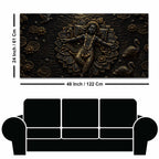 Divine Lord Krishna Resting on Lotus Metallic Look 3D Canvas Wall Painting