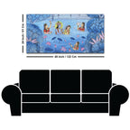 Divine Lord Krishna & Shree Radha in Lotus Lake with Gopikas Pichwai Canvas Wall Painting
