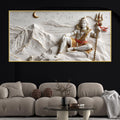 Divine Lord Mahadev with Little Nandi on Kailash Parvat 3D Canvas Wall Painting