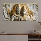 Divine Lord Shiv & Goddess Parvati 3D Canvas Wall Painting