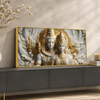 Divine Lord Shiv & Goddess Parvati 3D Canvas Wall Painting