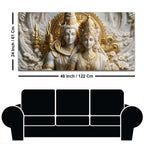 Divine Lord Shiv & Goddess Parvati 3D Canvas Wall Painting