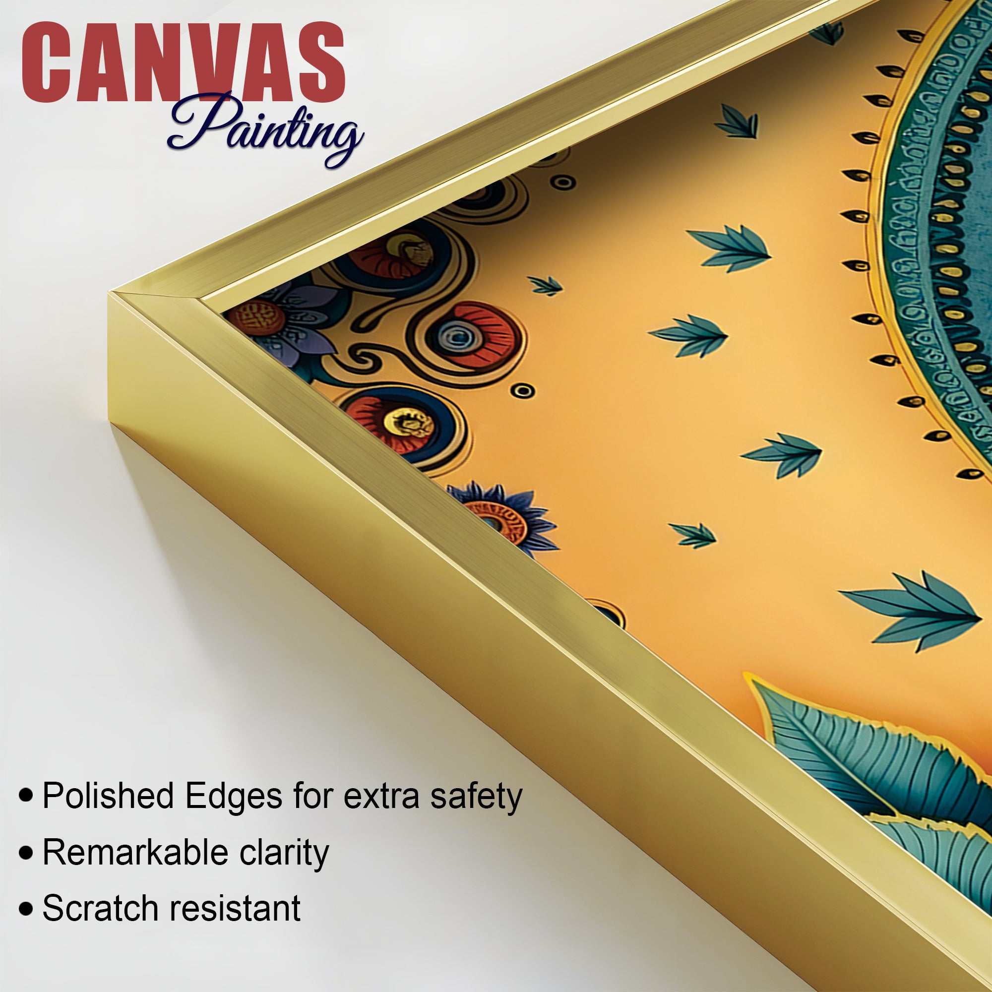 Divine Lord Shri Ganesh Giving Blessing Classic Canvas Wall Painting for Home & Office Decor – Modern Devotional Wall Art