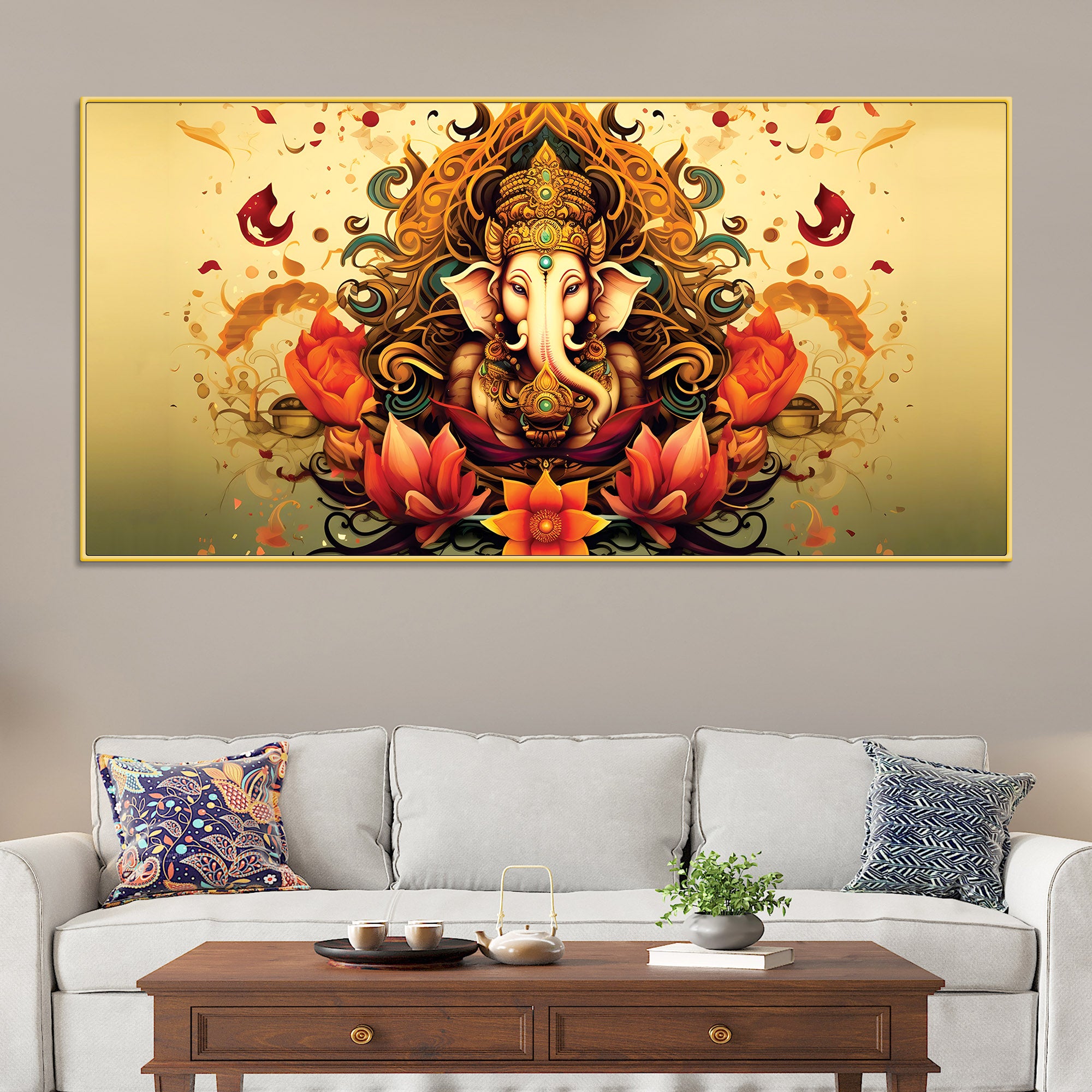 divine-lord-shri-ganesha-in-spiritual-lotus-flowers-artistic-canvas