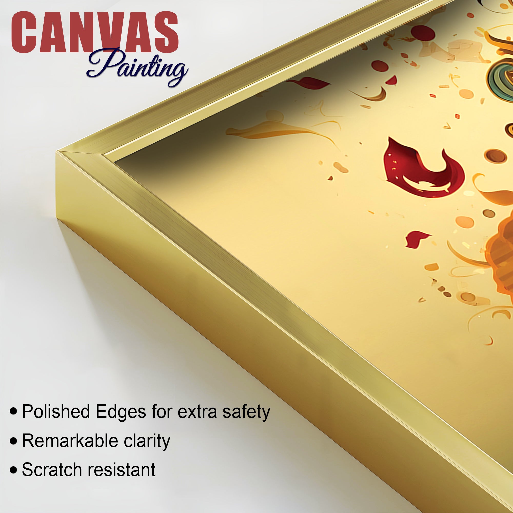 Divine Lord Shri Ganesha in Spiritual Lotus Flowers Artistic Canvas Wall Painting for Home & Office Decor – Modern Devotional Wall Art