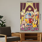 Divine Lord Shri Ram Maa Sita Lakshman and Hanuman Ram Darbar Canvas Wall Painting