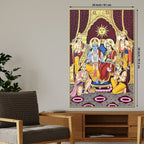 Divine Lord Shri Ram Maa Sita Lakshman and Hanuman Ram Darbar Canvas Wall Painting