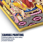 Divine Lord Shri Ram Maa Sita Lakshman and Hanuman Ram Darbar Canvas Wall Painting