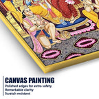 Divine Lord Shri Ram Maa Sita Lakshman and Hanuman Ram Darbar Canvas Wall Painting