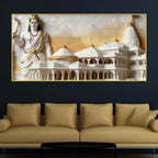 Divine Lord Shri Ram with Ayodhya Ram Mandir 3D Canvas Wall Painting