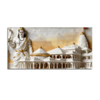 Divine Lord Shri Ram with Ayodhya Ram Mandir 3D Canvas Wall Painting
