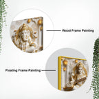 Divine Maa Saraswati & Lakshmi with Shri Ganpati 3D Canvas Wall Painting