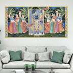 Divine Nathdwara Shreenathji with Gopis Pichwai Canvas Wall Painting