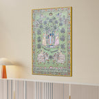 Divine Raas Leela of Lord Shrinathji in Vrindavan Pichwai Canvas Painting