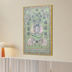 Divine Raas Leela of Lord Shrinathji in Vrindavan Pichwai Canvas Painting