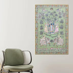 Divine Raas Leela of Lord Shrinathji in Vrindavan Pichwai Canvas Painting