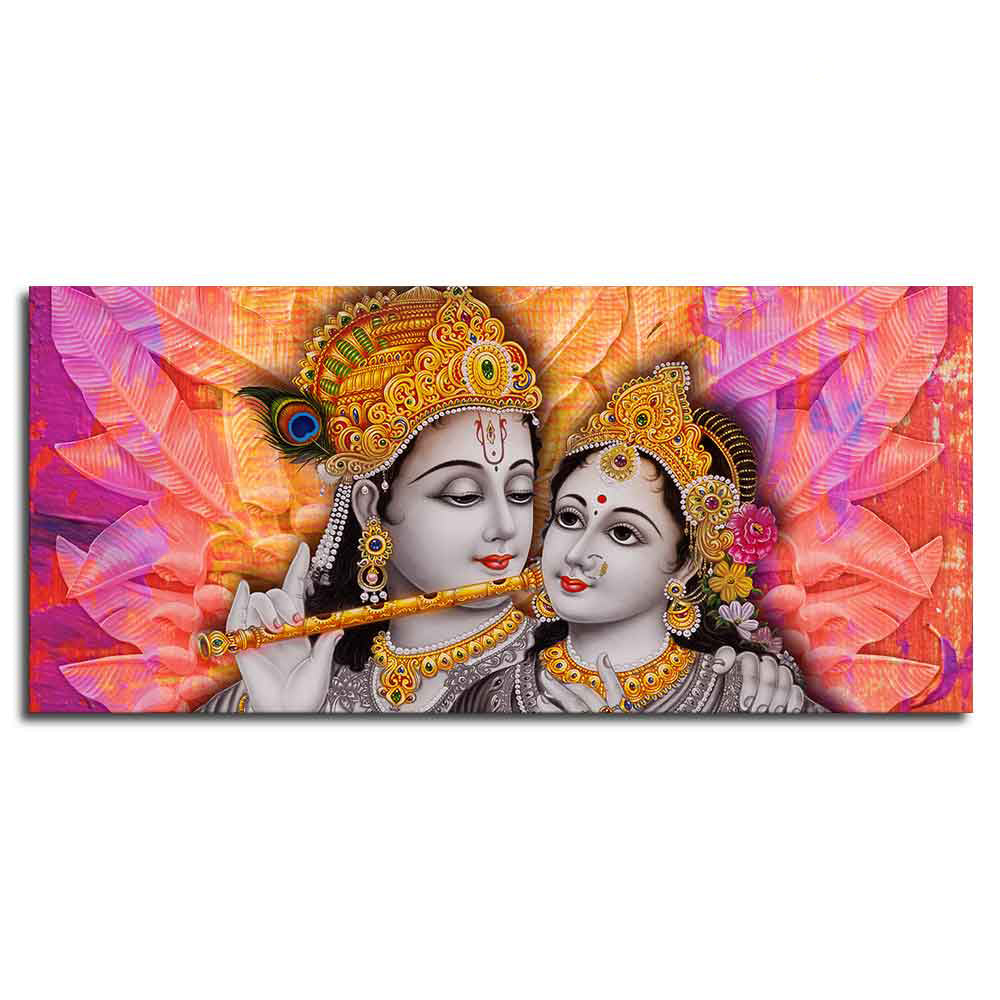 Divine Radha Krishna Big Canvas Wall Painting