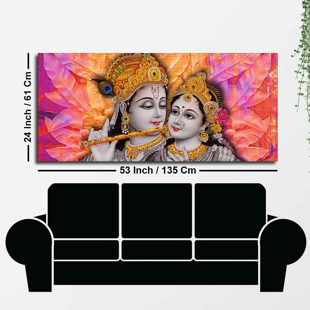 Divine Radha Krishna Big Canvas Wall Painting